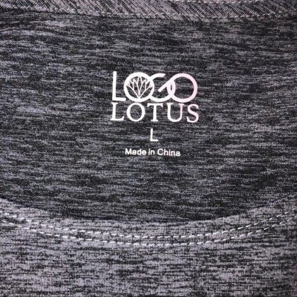 Logo Lotus Yoga Tank Top Gray Size Large Lori Goldstein Stretch Sleeveless Shirt - Picture 2 of 7
